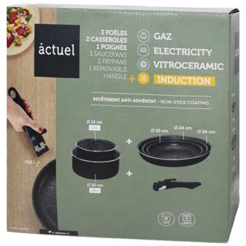 Actuel Cookware Set with Removable Handle 6pcs