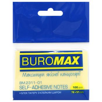 Блок бумаги для заметок Buromax 76х51мм 100 листов