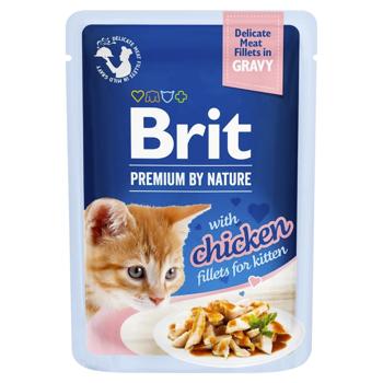 Корм влажный Brit Premium с филе курицы для котят 85г - купить, цены на КОСМОС - фото 1