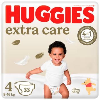 Подгузники Huggies Extra Care 4 8-16кг 33шт - купить, цены на КОСМОС - фото 1