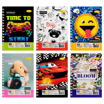 Apelsin Notebook A6 with Spring 80 Sheets in Assortment - buy, prices for EKO Market - photo 1