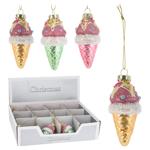 Koopman Glass Christmas Pendant 40*85mm