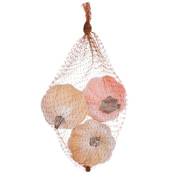 Набір оксамитових гарбузів Bona Di 6*7,4см 3шт рожевий та кремовий - купити, ціни на WINETIME - фото 1