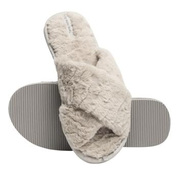 Капці домашні Twins Beige жіночі хутрянi перехрест р.40 HS - купити, ціни на Ідеал - фото 1