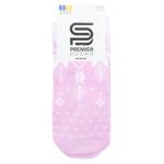 Premier Socks Terry Women's Socks with Pattern s.23-25 Pink-White