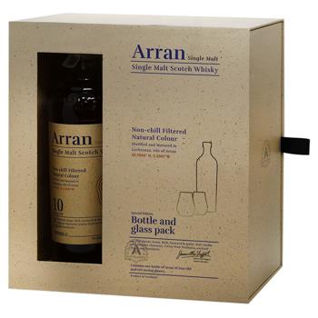 Arran Whiskey 10 years 46% 0.7l with 2 glass
