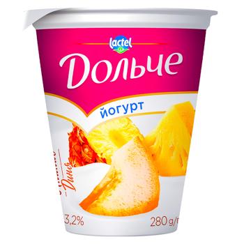 Dolce Pineapple-Melon Flavored Yogurt 3.2% 280g - buy, prices for Ideal - photo 1
