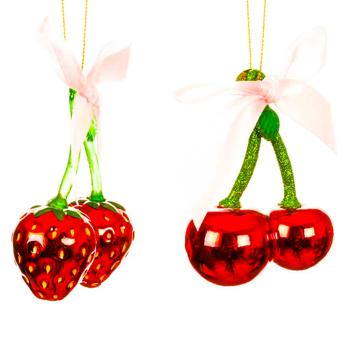 Decoris Cherry/Strawberry Pendant 6x4x9cm in assortment - buy, prices for METRO - photo 1