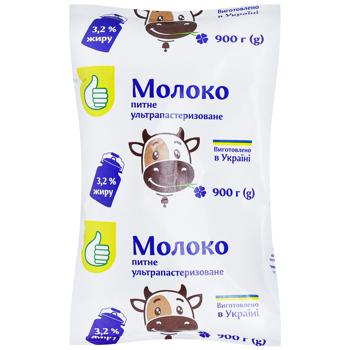 Молоко Pouce ультрапастеризованное 3,2% 900г - купить, цены на Auchan - фото 1