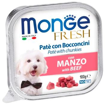 Корм вологий Monge Fresh з яловичиною для собак всіх порід 100г - купити, ціни на MasterZoo - фото 1