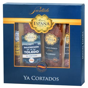Колбасы Espana Ассорти нарезанные cырокопченые 4шт*150г - купить, цены на NOVUS - фото 1