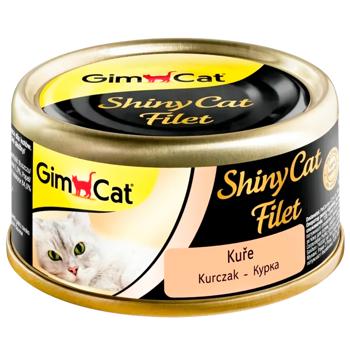 Корм вологий GimCat Shiny Cat з куркою для котів 70г - купити, ціни на MasterZoo - фото 1