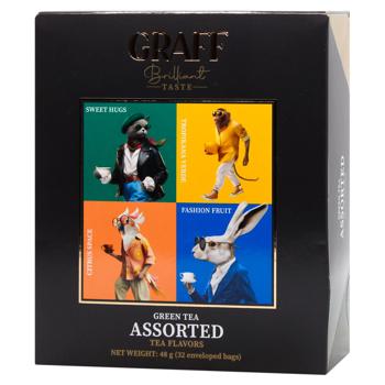 Graff Assorted Tea Flavors Green Tea 1.5g*32pcs - buy, prices for EKO Market - photo 1