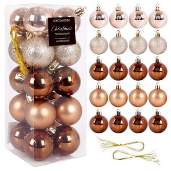 Amber Christmas Tree Balls 4cm 20pcs - buy, prices for - photo 3