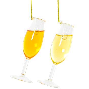 Decoris Champagne Glass Pendant 4x3x12cm in assortment - buy, prices for METRO - photo 1