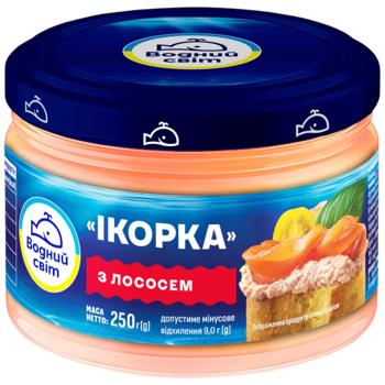 Продукт з ікрою скандинавської риби та лососем Водний Світ Ікорка 250г - купити, ціни на КОСМОС - фото 1
