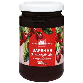 Eurogroup Strawberry Jam 380g - buy, prices for COSMOS - photo 1