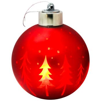 Прикраса скляна Chomik кулька червона з LED підсвіткою 8см - купити, ціни на МегаМаркет - фото 1