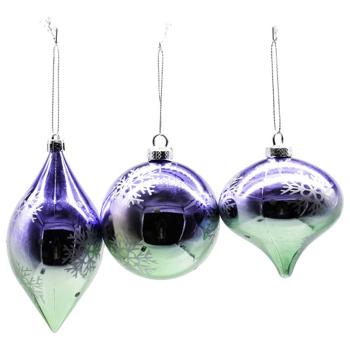 Шар елочный Actuel Снежинки пластик 7,8см в ассортименте