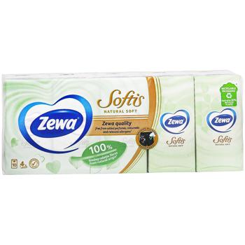 Хустинки паперові Zewa Natural Soft чотирьохшарові 10*9шт - купити, ціни на КОСМОС - фото 3