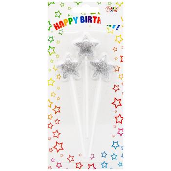 Свеча звездочка блеск ассорти 3шт - купить, цены на - фото 4