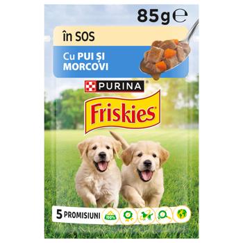 Корм влажный Friskies Junior с курицей и морковью для щенков 100г - купить, цены на MasterZoo - фото 1