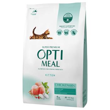 Корм сухий Optimeal з куркою для кошенят 4кг - купити, ціни на MasterZoo - фото 1