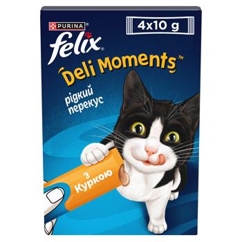 Ласощі Felix Deli Moments з куркою для котів 4шт*10г - купити, ціни на КОСМОС - фото 2