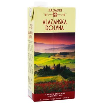 Badauri Alazanska Dolyna Red Semi-Sweet Wine 11-12% 1l - buy, prices for - photo 3