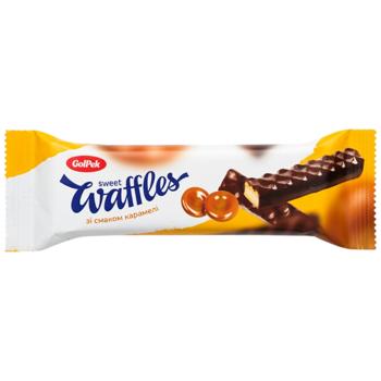 Цукерки Golpek вафельні глазуровані Sweet waffles у формі стіку з смаком карамелі 250 г - купити, ціни на Епіцентр FOOD - фото 1