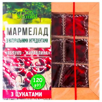 Мармелад Стимул Яблоко-клюква натуральный 120г - купить, цены на Чудо Маркет - фото 1