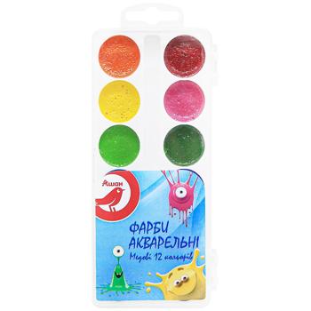 Фарби Auchan акварельні 12 кольорів