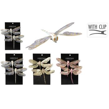 Dragonfly Decoration on Clip 135x90x10mm 2pcs