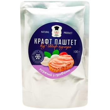 Паштет Шеф-Повар 100г курячий з грибами пауч - купити, ціни на Восторг - фото 1