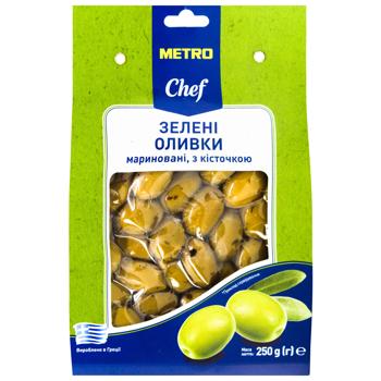 Metro Chef Marinated Green Olive with Stone 250g