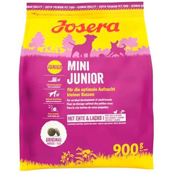 Корм сухой Josera Mini Junior с уткой и лососем для щенков малых пород 900г - купить, цены на MasterZoo - фото 1