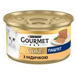 Корм влажный Gourmet Gold с индейкой для взрослых кошек 85г