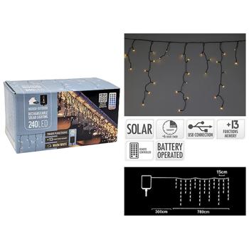 Koopman Solar-Powered Electric Garland 240 LED 6m 15x300x780cm Warm White - buy, prices for Tavria V - photo 1