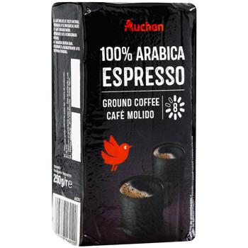 Кофе молотый Auchan Arabica Espresso 250г - купить, цены на - фото 2