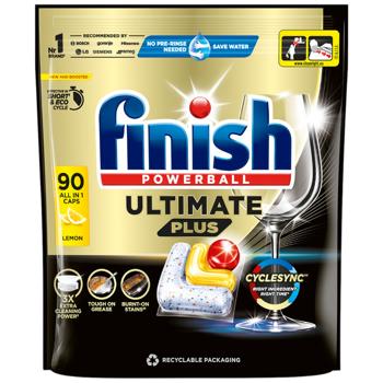 Таблетки для посудомийних машин Finish Powerball UItimate Plus Lemon All in 1 90шт - купити, ціни на КОСМОС - фото 1