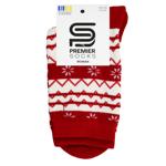 Premier Socks Terry Women's Socks with Pattern s.23-25 Red and White
