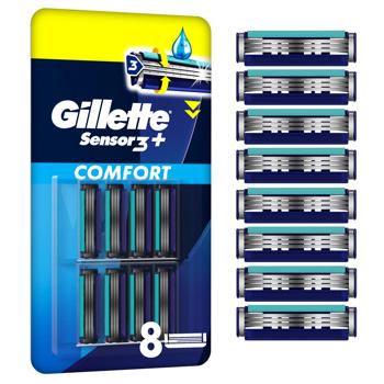 Сменные картриджи Gillette Sensor 3+ 8шт - купить, цены на Cупермаркет "Харьков" - фото 2
