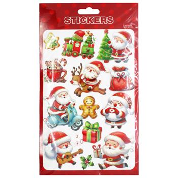 Наліпки новорічні 4 дизайна 14*25 см арт. 1035 5985 И868 - купить, цены на КОСМОС - фото 4