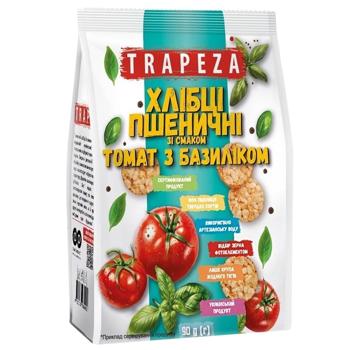 Міні-хлібці Trapeza пшеничні зі смаком томатів і базиліку 90г - купити, ціни на Таврія В - фото 1