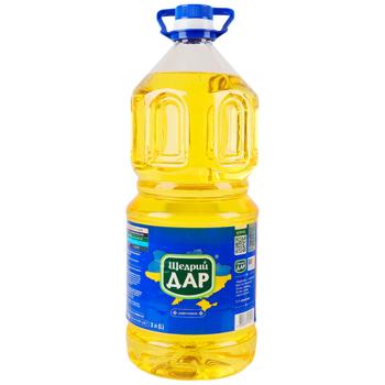 Масло подсолнечное Щедрий Дар рафинированное дезодорированное 3л - купить, цены на КОСМОС - фото 1