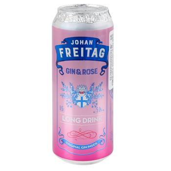 Коктейль алкогольный Johan Freitag Gin&Rose 5% 0,5л - купить, цены на NOVUS - фото 1