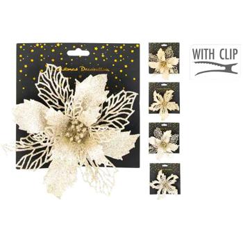 Украшение Mondex Цветок на клипсе 16см в ассортименте