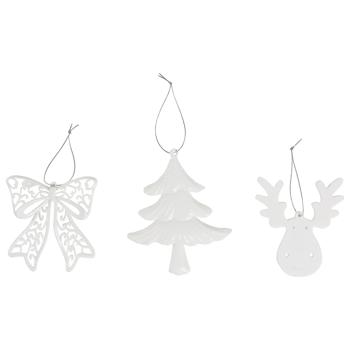 Actuel Plastic White Christmas Decoration 9-12cm in Assortment