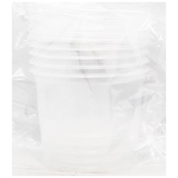 Контейнер Інпак круглий з кришкою прозорий 5шт 500мл - купити, ціни на За Раз - фото 1