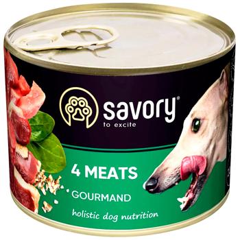 Savory Adult упаковка вологого корму для собак 6 шт х 200 г - м'ясне асорті - купити, ціни на MasterZoo - фото 2